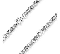 (45.0 centimeters) - Materia Women Necklace 5 mm Byzantine Chain 925 Silver Rhodium Plated 45 50 60 cm German production K77
