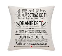 45 Años Mujeres Hombres Regalo Detrás de Ti Todos Tus Recuerdos Inspirador Cumpleaños Funda de Cojín para Hermana Amiga Esposa Esposo Mamá Papá Tía Tío (45)
