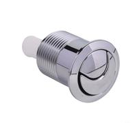 45 Botón de cisterna doble descarga para Siamp 34455009 cromado, interruptor de tanque de inodoro con válvula de empuje, mecanismo de descarga redondo plateado compatible con esquí