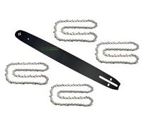 45 cm; 1,5 mm; barra de 72 TG + 4 cadenas compatibles con Husqvarna Makita Oleomac Solo