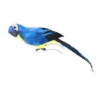 45 cm Simulation Parrot Artificial Bird Decor, Realistic Blue Feathered Bird with Lifelike Detail, Foam and Feather Craft Garden Decoration for Indoor Outdoor Home Use