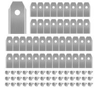 45 cuchillas de repuesto de titanio, cuchillas de cortadora de césped para todas las cortadoras robóticas Husqvarna Automower, Gardena, Yardforce, resistente (3 g/0,75 mm) con tornillos, cuchillas de