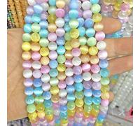 45 cuentas de cristal de piedra de yeso selenita de 8 mm para hacer joyas y pulseras