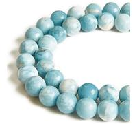45 cuentas de larimar de 8 mm, cuentas de piedras preciosas naturales redondas sueltas para hacer joyas