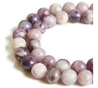 45 cuentas de lepidolita de 8 mm, cuentas de piedras preciosas naturales redondas sueltas para hacer joyas