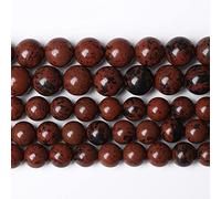 45 cuentas de obsidiana de caoba de piedra natural de 8 mm para hacer joyas, cuentas espaciadoras redondas y sueltas, collar de pulsera (8 mm, cuentas de obsidiana de caoba)