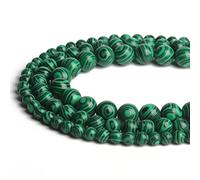 45 cuentas redondas de malaquita verde de 8 mm para hacer joyas, pulseras, collares