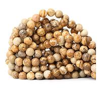 45 cuentas redondas sueltas de piedra de jaspe natural de 8 mm para hacer joyas, accesorios de bricolaje, 1 hebra de 15 pulgadas