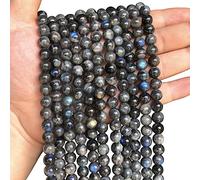 45 cuentas sueltas de cristal de labradorita natural de 8 mm para hacer joyas, pulseras de 15 pulgadas, 1 hebra de grado A