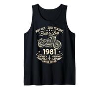 45 cumpleaños Hombre Moto Biker Motero Camiseta Vintage 1981 Camiseta sin Mangas