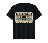 45 cumpleaños regalo 45 años música casete Best of 1976 Camiseta, Hombre, Negro, L