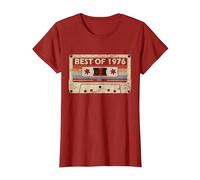 45 cumpleaños Regalo 45 años música Casete Best of 1976 Camiseta, Mujer, Arándano, L