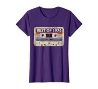 45 cumpleaños Regalo 45 años música Casete Best of 1976 Camiseta, Mujer, Morado, M
