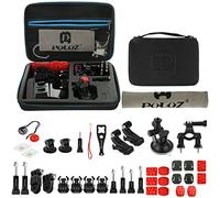 45 en 1 Accesorios Kits de Combo Ultimate con Estuche de EVA (Correa de Pecho + Montaje en Ventosa + Brazos de Pivida de 3 Vías + Hebilla con Gancho J + Correa de Muñeca + Correa de Casco + Montaje en Superficie + Adaptador de Trípode + Bolsa de Almacenamiento + Soporte de Manillar + Llave) para GoPro NEW HERO / HERO6 / 5/5 Session / 4 Session / 4/3 + / 3/2/1, Xiaoyi y otras cámaras de acción