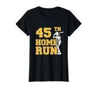 45º Home Run Baseball Divertido, 45 cumpleaños, 45 años Camiseta gráfica económica, Mujer, Negro, XS
