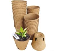 45 macetas de papel compostables con 30 etiquetas diseñadas para un crecimiento sostenible y un trasplante de suelo sin perturbaciones