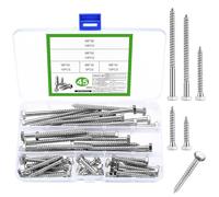 45 PcsTornillos Autorroscantes, M6 Tornillos Hexagonales para Chapa Metálica, Tornillos Autoperforantes de Acero Inoxidable para Madera Metal, M6x30/40/50/80/90 mm