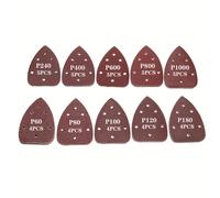 45 piezas de para lijadora de detalles de ratón, 6 orificios, 60-1000, triangular, disco de lijado para mecanizado de metal y madera, rectificado y (140 mm * 98 mm)