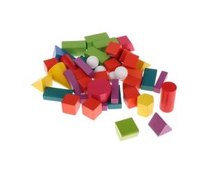 45 Piezas de Sólidos Geométricos de Madera para Niños en Edad Preescolar Y Escolar.