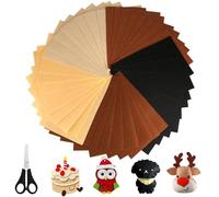 45 Piezas Fieltro Marrón, Fieltro para Manualidades de 1mm de Grosor, 30 × 20cm Tela Fieltro, Colores Hoja de Fieltro de Poliéster para Manualidades Proyecto de Costura DIY (Serie Marrón)