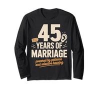 45 Year Of Marriage - 45 years of marriage tee Manga Larga