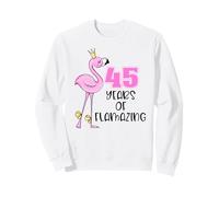 45 Years of Flamazing Flamingo Design Beach 45th Birthday Sudadera