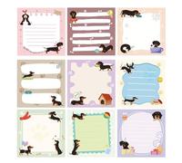 450 hojas de notas adhesivas reposicionables, 3x3 pulgadas, notas adhesivas de animales, recordatorio en diario, libros de planificación, portátil, formas de perro salchicha