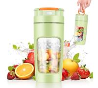 450 ML Batidora portátil, Mini Licuadora, Minibatidora con Cuchilla de Acero Inoxidable de 6 Puntas, Batidora Multifunción, taza de exprimidor recargable por USB para hogar/oficina/exteriores (Verde)