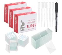 450 portaobjetos prelimpiados microscopio conjunto 150 bordes afilados portaobjetos y 300 cubiertas microscopio 6 goteros incluye un marcador de accesorios de microscopio precisos para laboratorio