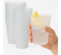 450 Vasos Reutilizables 600 ml Sanjoma | Plástico Duro y Transparente Reforzado | Resistentes y Duraderos Aptos para lavavajillas | Ideales para Cubatas, Cerveza, Sidra, Fiestas y Eventos | Sin BPA