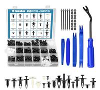 450pcs Remaches Plastico, Universales Grapas Coche 18 Tamaños Clips Carrocería de coche Puerta del Parachoques Fender Liner Sealing Strip Clips Fijos con Herramienta de Desmontar