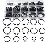 455 Uds M3-M25 acero al carbono negro 65mn eje rodamiento Clip de retención anillo a presión tipo C Circlip externo Kit surtido