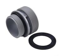 4560 - Juego de conversión de adaptador de manguera de piscina de 40 mm a salida de entrada de 1-1/2 pulgadas para piscinas, conector de plástico gris con correa para una fácil conexión del filtro (1)
