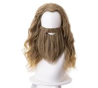 45cm Fat Thor Cosplay Wig Blonde Curly Heat Resistant Synthetic Hair Wig