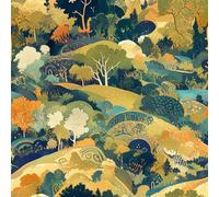 45cm x 600cm Paisaje de árboles ríos y hojas otoñales Papel pintado autoadhesivo desprendible Atardecer en el bosque amarillo otoñal Papel de contacto autoadhesivo para la decoración del salón y el do