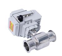 45mm High Platform Stainless Steel Sanitary Grade 2 Way Motorized Stainless Steel Ball Valve Electric Actuator For Food(220VAC)