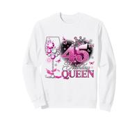 45th Birthday Queen Pink Wine 45 Years Old Women Girls Sudadera