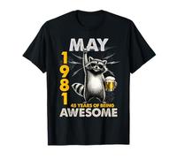 45th Birthday Raccoon Beer May 1996 Vintage 45 Years Old Camiseta
