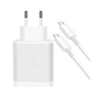 45W Cargador Rapido con Cable 200cm Compatible con Samsung Galaxy S24 S22 S23 Ultra S22+ S23+ S24+ S21 S20, Tab S8 S8+ S8 S7+ S7 Ultra, Cargador Tablet, DBZYLN USB C Super Fast Charger - Blanco