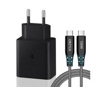 45W Cargador Rapido con Cable 5A Compatible con Samsung Galaxy S24 S23 S22 Ultra S22+ S23+ S24+ S21 S20 FE, Tab S8 S8+ S8 S7+ S7 Ultra, Cargador Tablet, DBZYLN USB C Super Fast Charger - Negro
