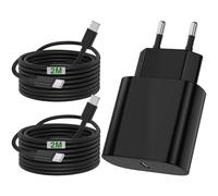 45W Cargador Samsung Carga Rapida,Cargador Tipo C con Cable USB C 2M+2M para Samsung Galaxy S25/S24/S23/S23+/S23 Ultra/S22/S21/S20, Xiaomi, iPhone 16 15, Huawei, Google