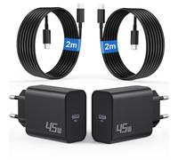 45W Cargador Tipo-C Carga Rapida para Samsung Galaxy S25 Ultra S24 S23 S22 S21 S20 FE 5G Edge, A55 A54 A53 A35, Note 20 10 9 8, Tab S8 S9, USB C Cargador PD Adaptador con 2M Original USBC Cable