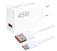 45W Cargador Turbo USB-C + Cable 1M 6A para Note 14 Pro 5G/Poco X7/M6/Pad 7, Carga Rápida, Seguridad Avanzada, Diseño Durable, para 15t Poco X7 M7 Pro M6 Mi K80Pro