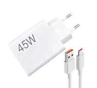 45W Cargador Turbo y Cable USB C, 6A Rapida Carga Adaptador de Cargador 2M Cable Carga Turbo Cable Tipo C para Pad 6 Pad Pro 5G Note 13 Poco Pad M6 10T Lite