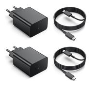 45W Cargador USB C 2Pack, Cargador para Samsung Carga Rapida Compatible con Samsung Galaxy S25 Plus Ultra/S25+/S24/S23/S22/S21/S20/S10/Note20/10/A73/A53 con 2M Cable, Tipo C Enchufe Carga Adaptador