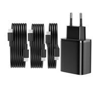 45W Cargador USB C Carga Rapida para Samsung Galaxy S25/S24/S23/S22/S21 Ultra/S20/A53/A52/S10/S9 Cargador Rapido USB C Cabezal Tipo C Adaptador Enchufe Carga Rapida USBC (45W con 0.5M+1M+2M Cable)