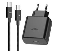45W Cargador USB C Carga Rapida para Samsung Galaxy S25 Ultra/S24/S23/S23+/S23/S22/S21/S20/Note20/A73/A53/Note 20,Flip5,Fold4, Cargador Samsung Carga Rapida con 2M Nylon Cable USB C Carga rapida de