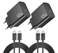 45W Cargador USB C Carga Rapida para Samsung Galaxy S26 Ultra Plus S25 S24 S23 S22 5G FE A55 A54 A53 A35 A25 A15, Note 20 10, Tab S10 S9, USBC Fast Charger Cargador Rápido con 2-Pack 2M Tipo C Cable