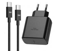 45W Cargador USB C Carga Rapida para Samsung Galaxy S26 Ultra/S26+/S26/S25/S25 Ultra/S24/S23/S22/S21/A55/A54/A16/A15/A14, Tipo C Adaptador Cabezal con 3M Cable USB C Carga Rapida de Nylon