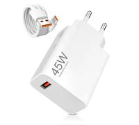 45W Cargador y Cable USB C para Xiaomi Redmi Note 14 Pro 5G, Poco X7, M7 Pro, Mi 11 Lite, Pad 7, Pad 6 Cable USB Tipo C para Carga Turbo y Transferencia de Datos Compatible con Xiaomi Poco y más